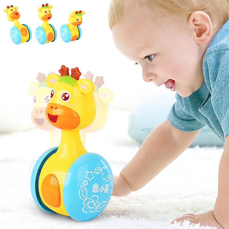 Baby Rattles Tumbler Doll Toys Bell Music Learning Education Toys for 0-12 Months BM88: Default Title