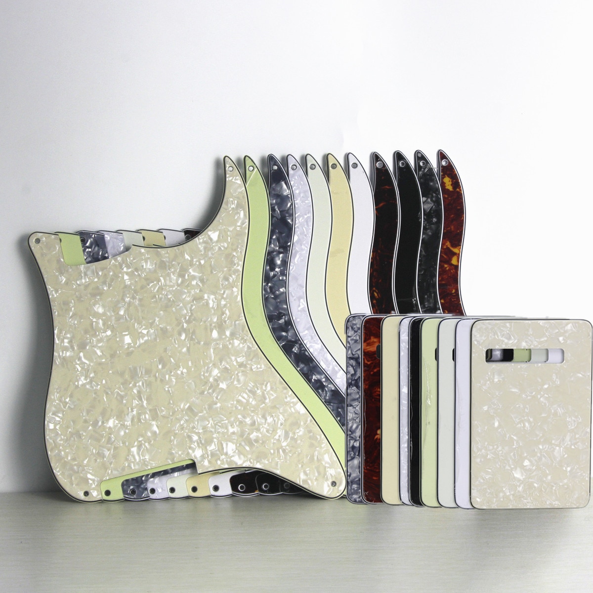 Floror – ensemble de 4 pièces de guitare électrique, matériel vierge, plaque à gratter, plaque arrière et vis, bricolage
