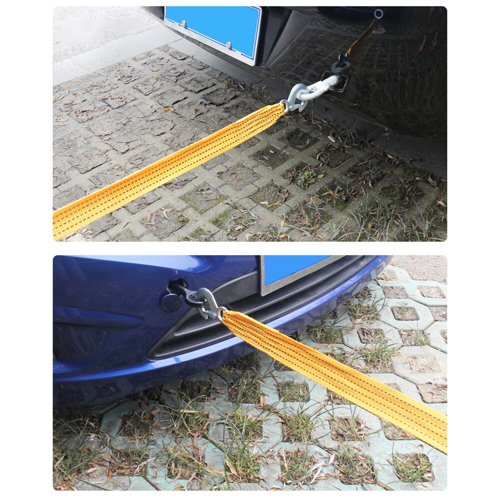 3ton 4m Car Tow Cable for Truck Trailer Winch Towing Pull Rope Strap with Hooks Van Road Safety Emergency Tool