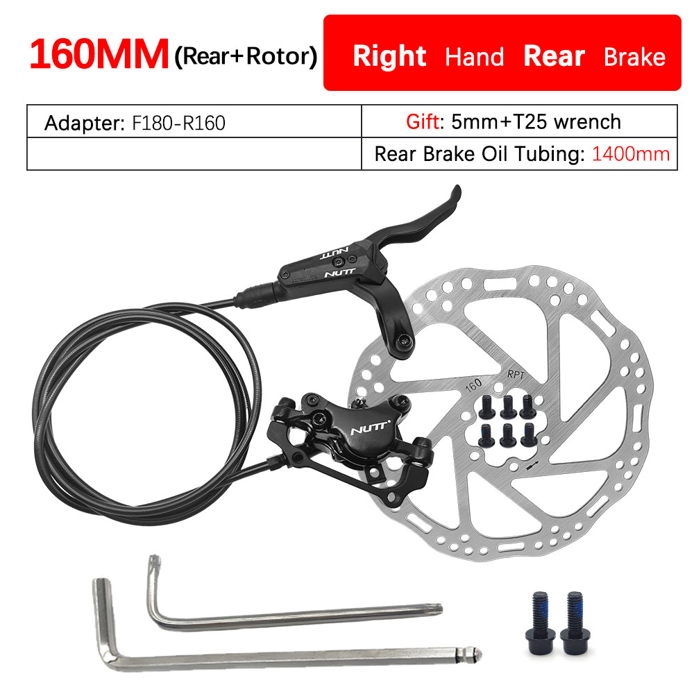 NUTT freno hidráulico A2 MTB bicicleta discos de aceite palanca 2 pistones 160MM 180MM Rotor pinza delantera trasera izquierda derecha para piezas de bicicleta: Gris claro