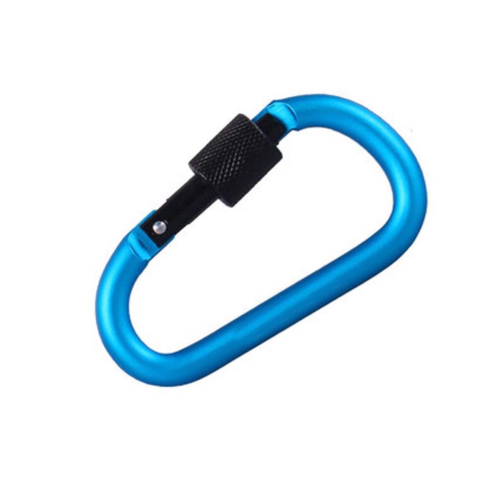 Aluminium veersleutel karabijnhaken clip draaguitrusting slot gesp sleutelhangers haak outdoor kampeeruitrusting ed: Blauw