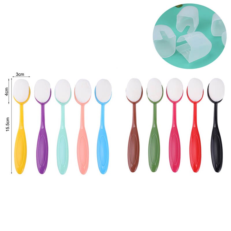 5 Stks/set Grote Glad Blending Borstels Soft Rainbow Tekening Schilderij Borstels Platte Kit Inkt Toepassing Tool Voor Diy Kaarten Maken