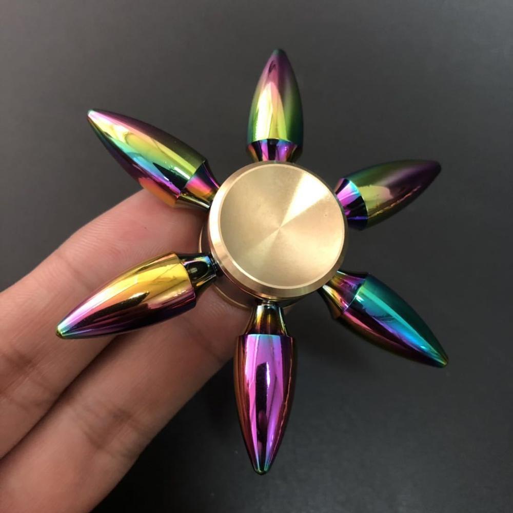 Copper Hand Spinner Fidget Metal Bearing Edc Finger Electroplate Hybrid Aluminum Alloy Metal Fidget Children Relieve Stress: 9