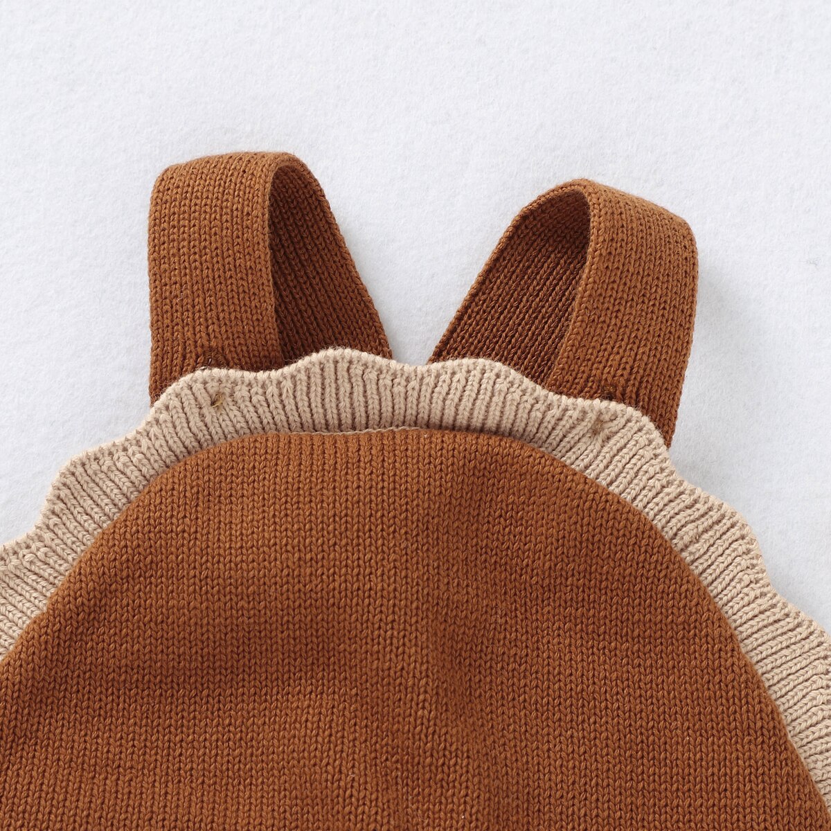 Novo bonito aconchegante respirável outono wunter bebê macacão moda sem mangas de malha macacão bodysuit meninas marrom escuro roupas