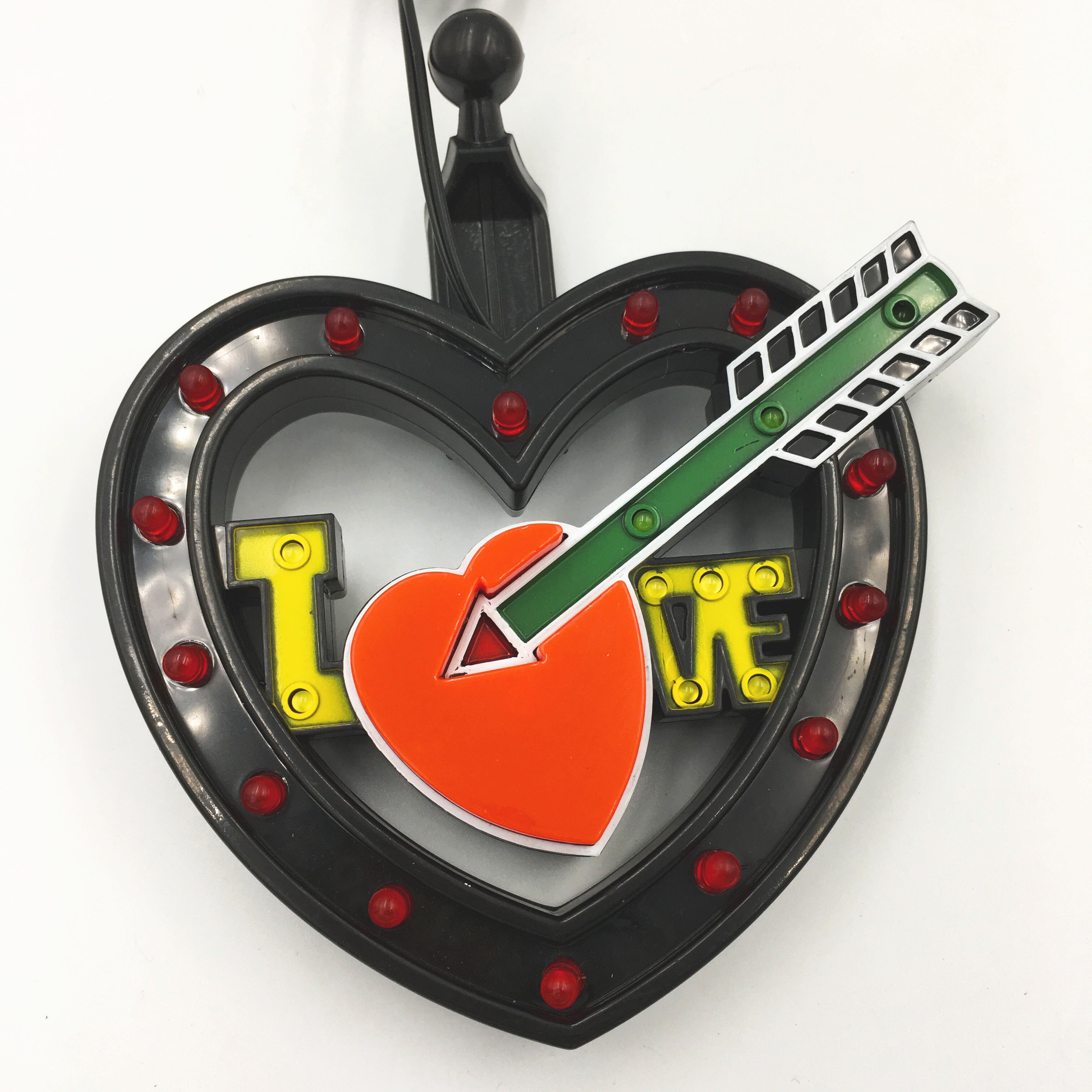 Wedding LED Car Decoration Atmosphere Lamp Black Heart Light DJ RGB Colorful Music Sound Lamp Decorative Light Love: BLACK