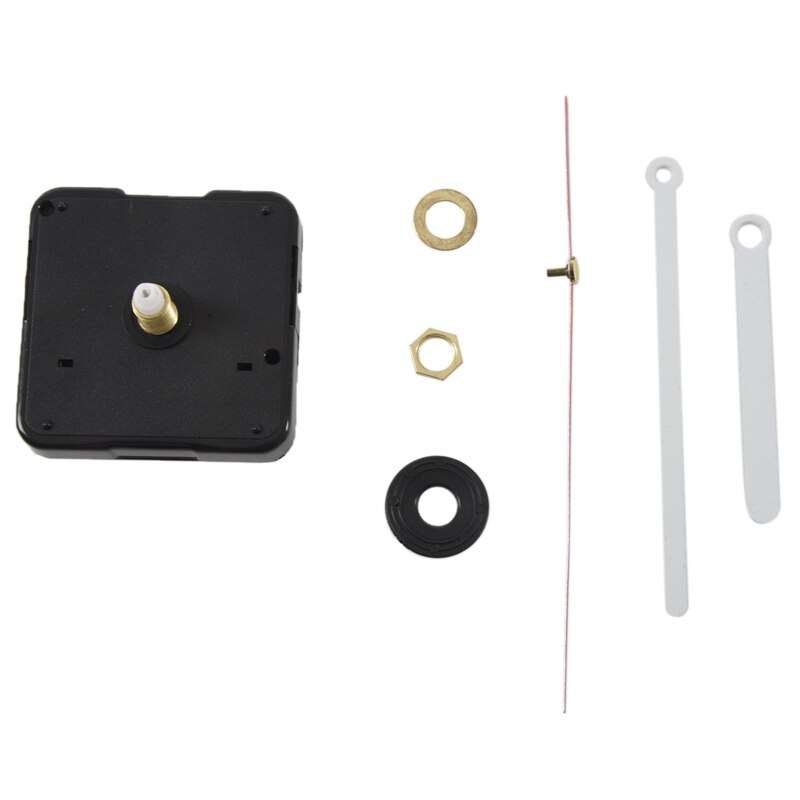 Clock Movement Mechanism with White Hour Minute Red Second Hand DIY Tools Kit
