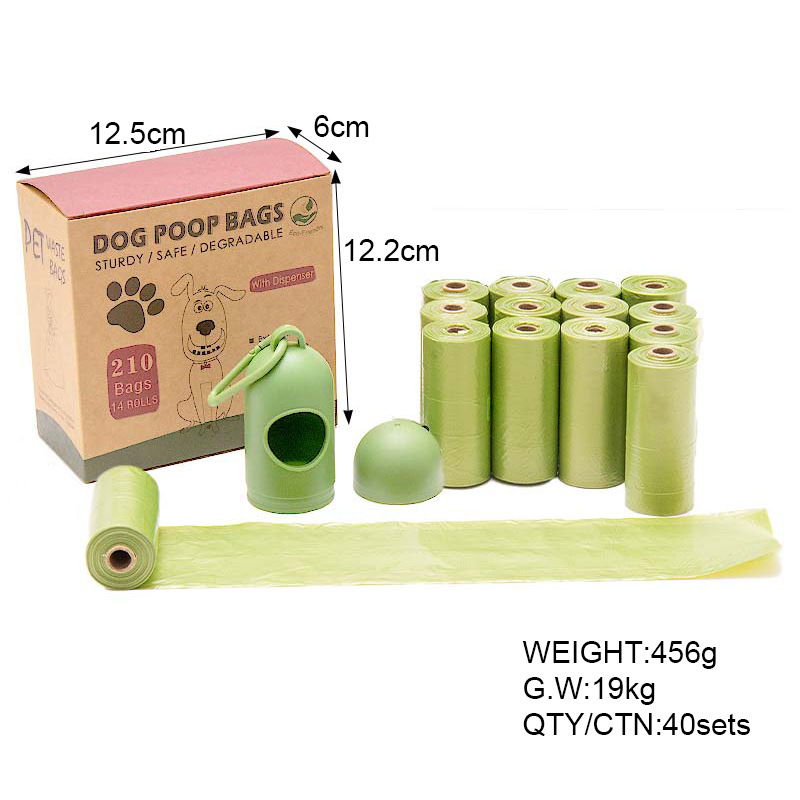 Bolsa para excrementos de perros, 210 Uds./255 Uds. Bolsas biodegradables para residuos de perros con 1 dispensador, bolsas ecológicas para excrementos de mascotas a prueba de fugas para perros: XXXS / Gris claro