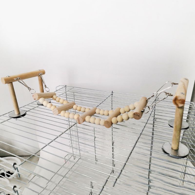 Holz Papagei Sitzstangen Stehen Spielzeug Schaukel Klettern Leiter Spielzeug Sittich Nymphensittich Turteltauben Finken Spielplatz Vogel Liefert C42