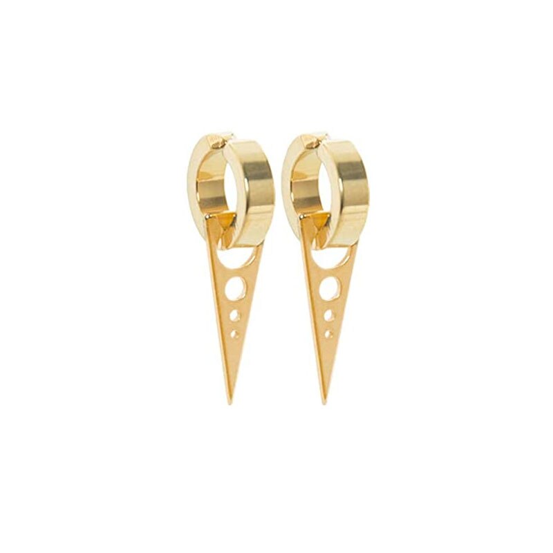 9 Pairs Rvs Hoepel Oorbellen Mannen En Vrouwen Oor Clips Huggie Niet-Geperforeerde Magnetische Oorbellen Set: StyleC-Gold-1pairs