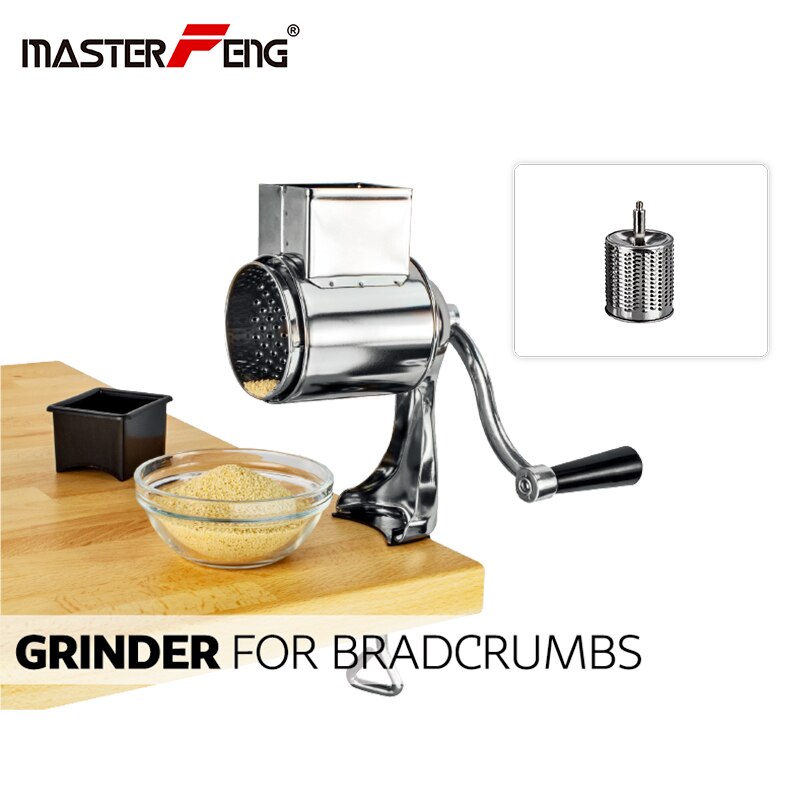 Rotary Cheese Grater Food Mills With Suction Base Cup & 1 Drum Blade for Cheese Grating and Nut Grinder: Clamp Fixing