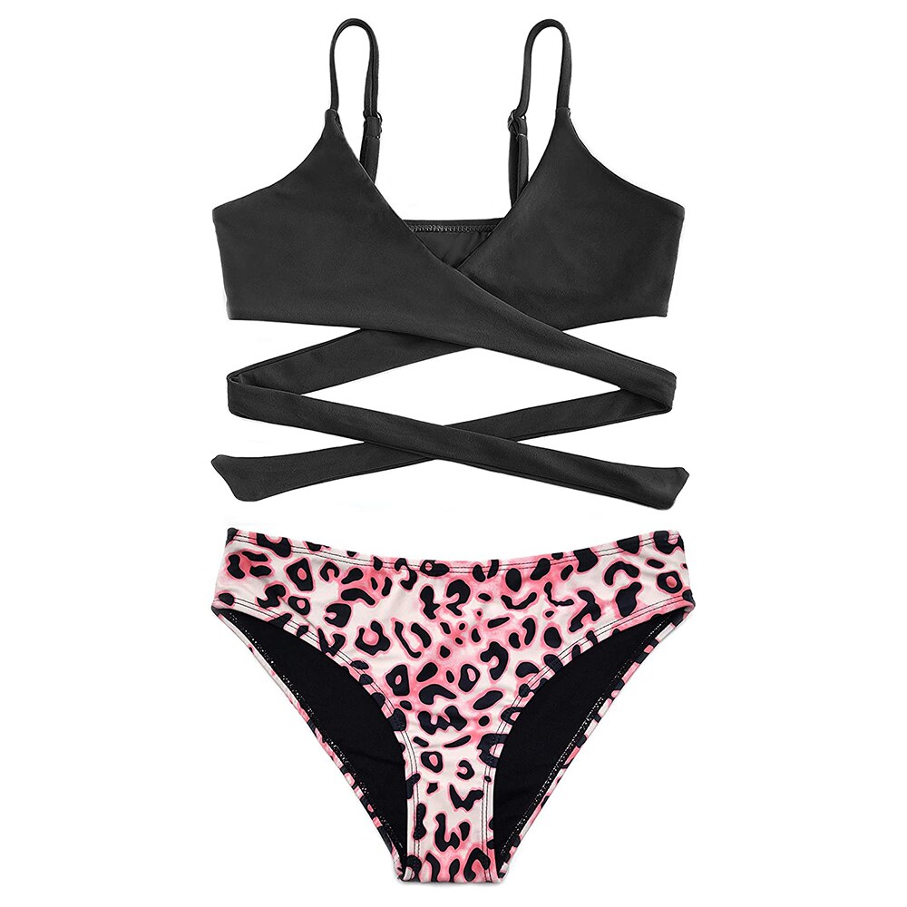 SHEKINI Girls Printing Bathing Suits Crisscross Ba Vicedeal SHEKINI Girls Printing Bathing Suits Crisscross Ba Vicedeal