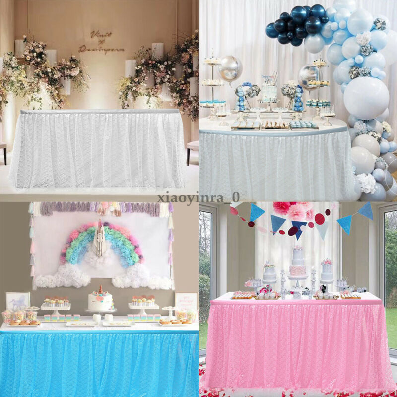 Bord nederdel bryllup tyl bord nederdel fest fødselsdag festlig baby xmas dekoration