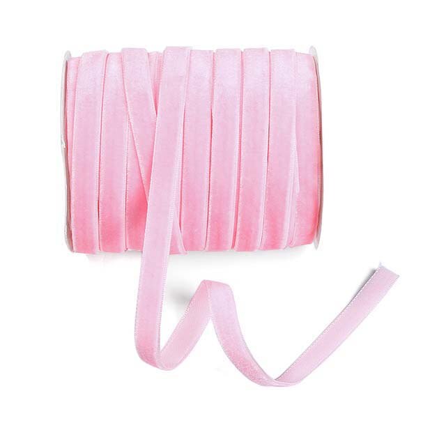 Ruban en velours 10 Yards 3/8 pouces (10mm), décoration de mariage, ruban fait à la main pour emballage , nœud pour cheveux, bricolage,: Pink