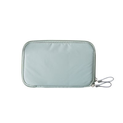 Small Casual Clutch Wallets Nylon Double Zipper Travel Men Passports ID Cards Holder Organizer: sky blue Size L