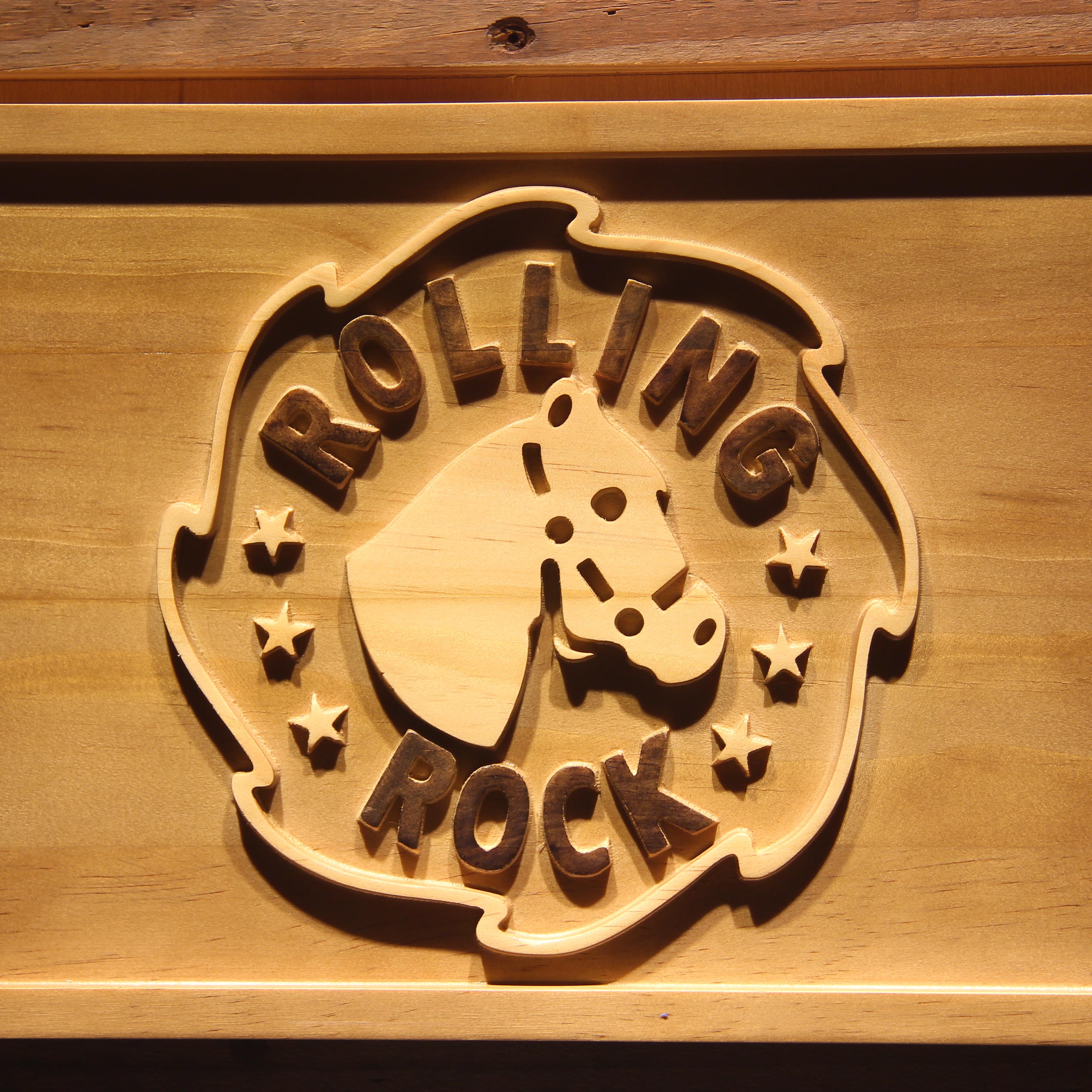 Rolling Rock Beer 3D Wooden Bar Signs