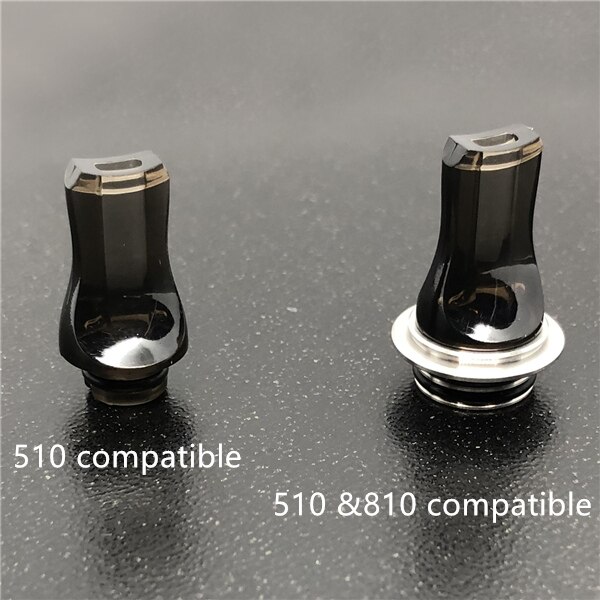 フラットアクリル MTL 510 810 点滴ヒントマウスピース DripTip 810 アトマイザーのための RTA RBA RDA: Black / 510 compatible