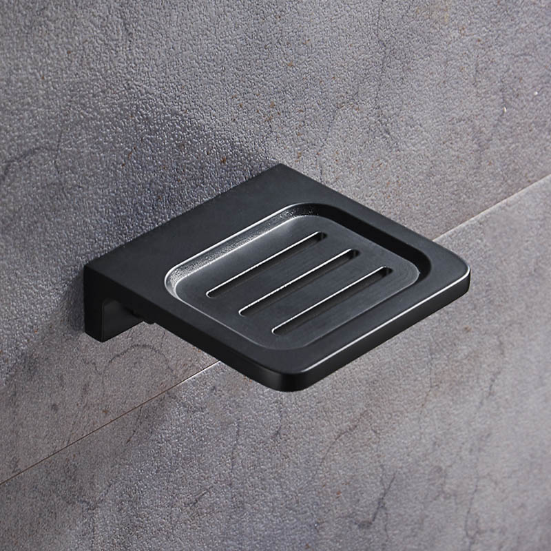 Plads aluminium sort sæbeskål vægmonteret badeværelse tilbehør produkt sæbeskålholder: B
