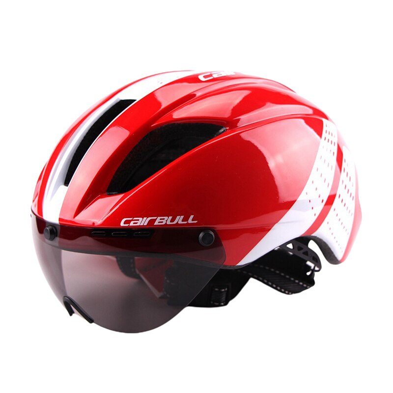 Unisex Cycling Helmet With Goggles Ultralight MTB Bike Helmet Mountain Road Sport Specialiced Bicycle Helmets Bike Equipment: red white L