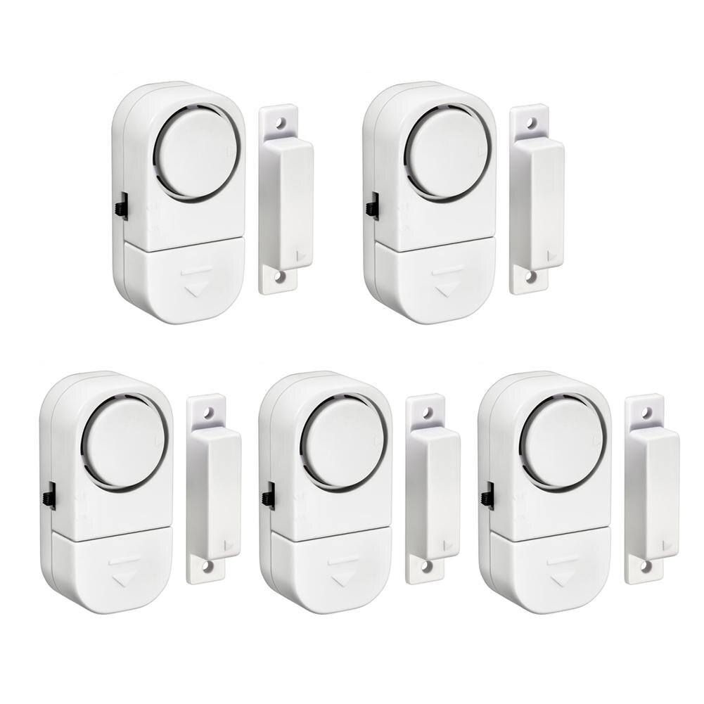 Home Alarm System Magnetic Sensors Wireless Home Door Window Entry Burglar Alarm for Shop Counter Office Family Shop Business: White B