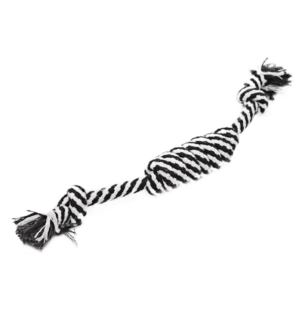 1 Pc Huisdieren Honden Dierbenodigdheden Pet Dog Puppy Katoen Chew Knot Toy Duurzaam Gevlochten Bone Touw 15Cm Grappig tool # J20: Black 