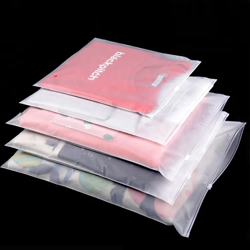 2PCSTop Matte Clear Plastic Storage Bag Travel Bags Zip Lock Valve Slide Seal underwear Package storage Reclosable Pouch Bags