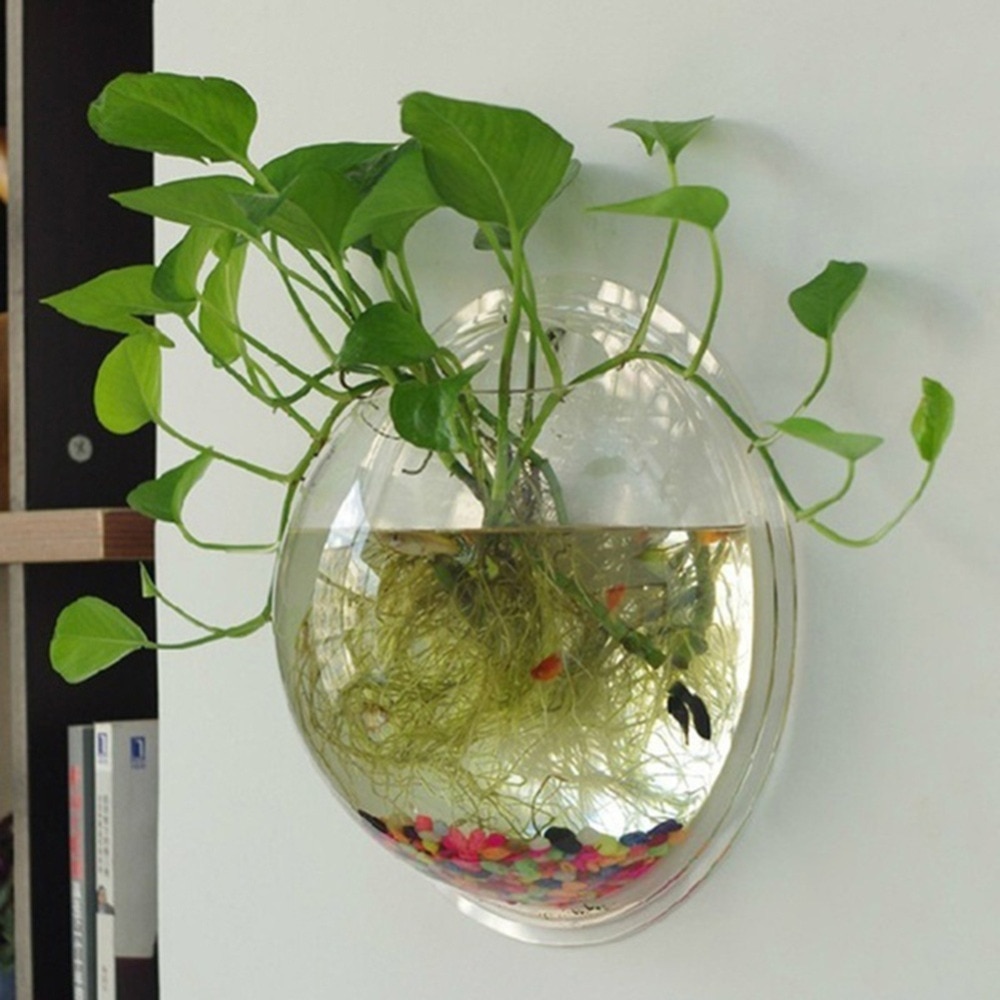 Acrylic Fish Bowl Wall Hanging Aquarium Tank Aquatic Pet Supplies Pets Product Wall Mount Pot Plant Vase Mounted Home Decoration