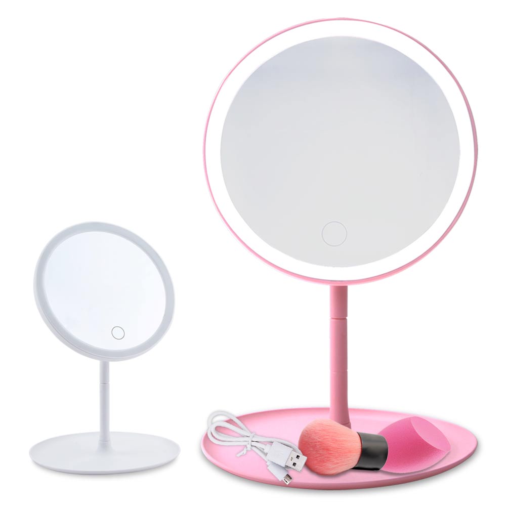 Makeup Mirror Light With Touch Screen Natural White LED Daylight Vanity Mirror Storage Base Flexible Adjustable USB Cosmetics