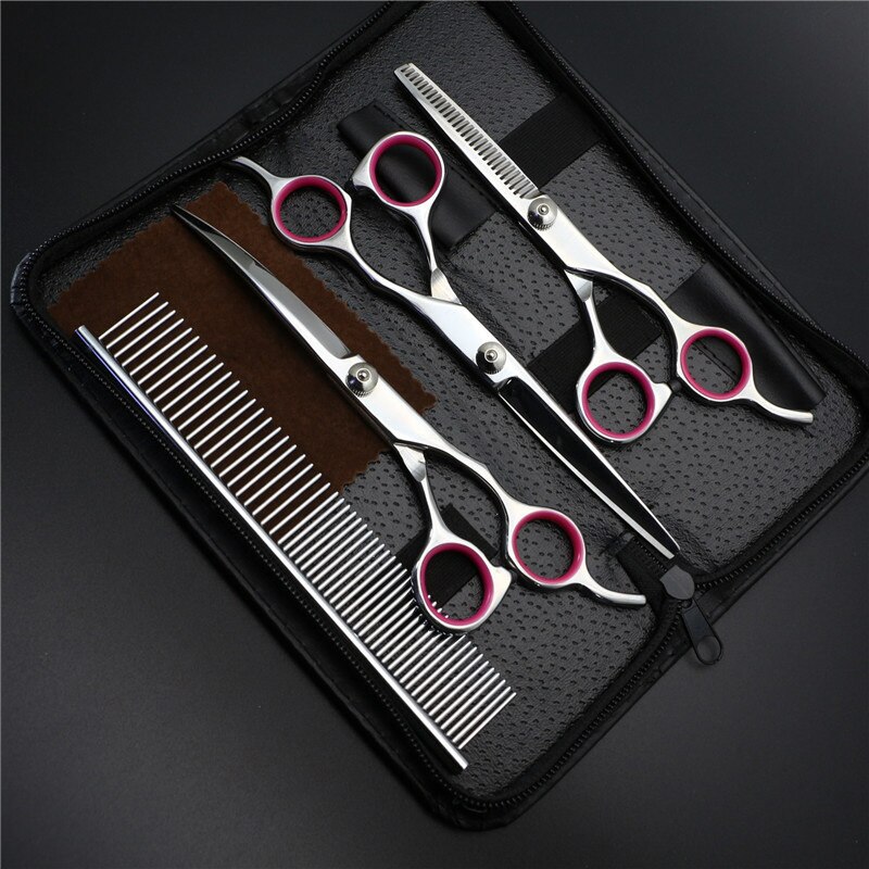 1PC Pet Grooming Scissors Stainless Steel Cats Dogs Hair Seam Scissors Pet Comb Dog Grooming Hair Cutting Tools