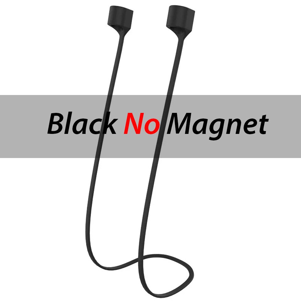 Para a apple airpods pro anti-lost fone de ouvido cinta magnético earhook silicone string para airpods pro 2 ímã anti acessórios perdidos: black no magnet