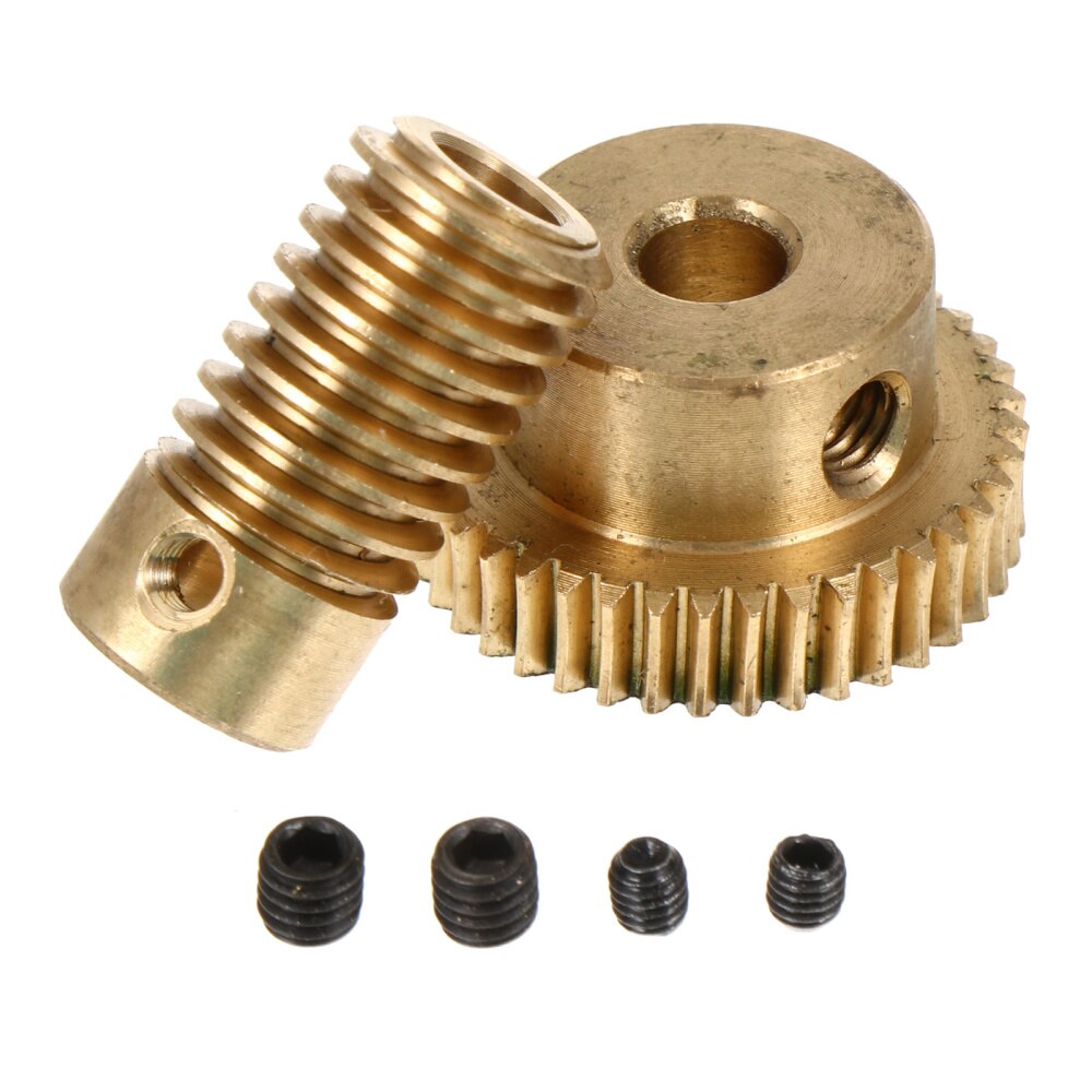 2 Pcs Small Modulus Worm and Worm Gear Durable Worm Gear Replacement Accessories