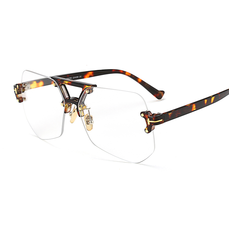 Peekaboo klare gennemsigtige brillerammer til mænd mandlige brillerammer uregelmæssig