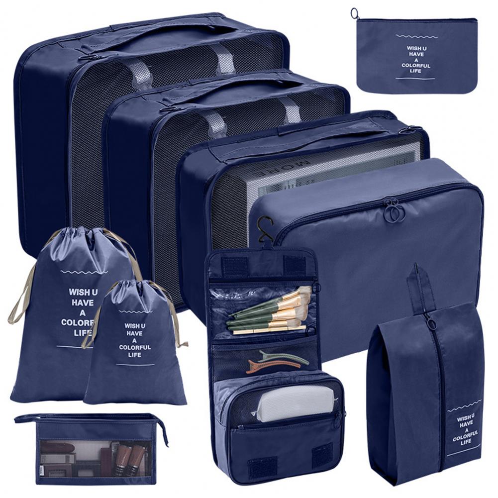10 stuks / set reistassen organisator opslag kleding reisbenodigdheden verpakking kubussen reisaccessoires multifunctionele set: Goud