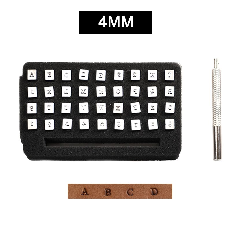Ensemble de poinçons à lettres de l&#39;alphabet et à chiffres, poinçon en acier, outils pour le cuir, 36 pièces/ensemble, 4mm/6mm: 4mm