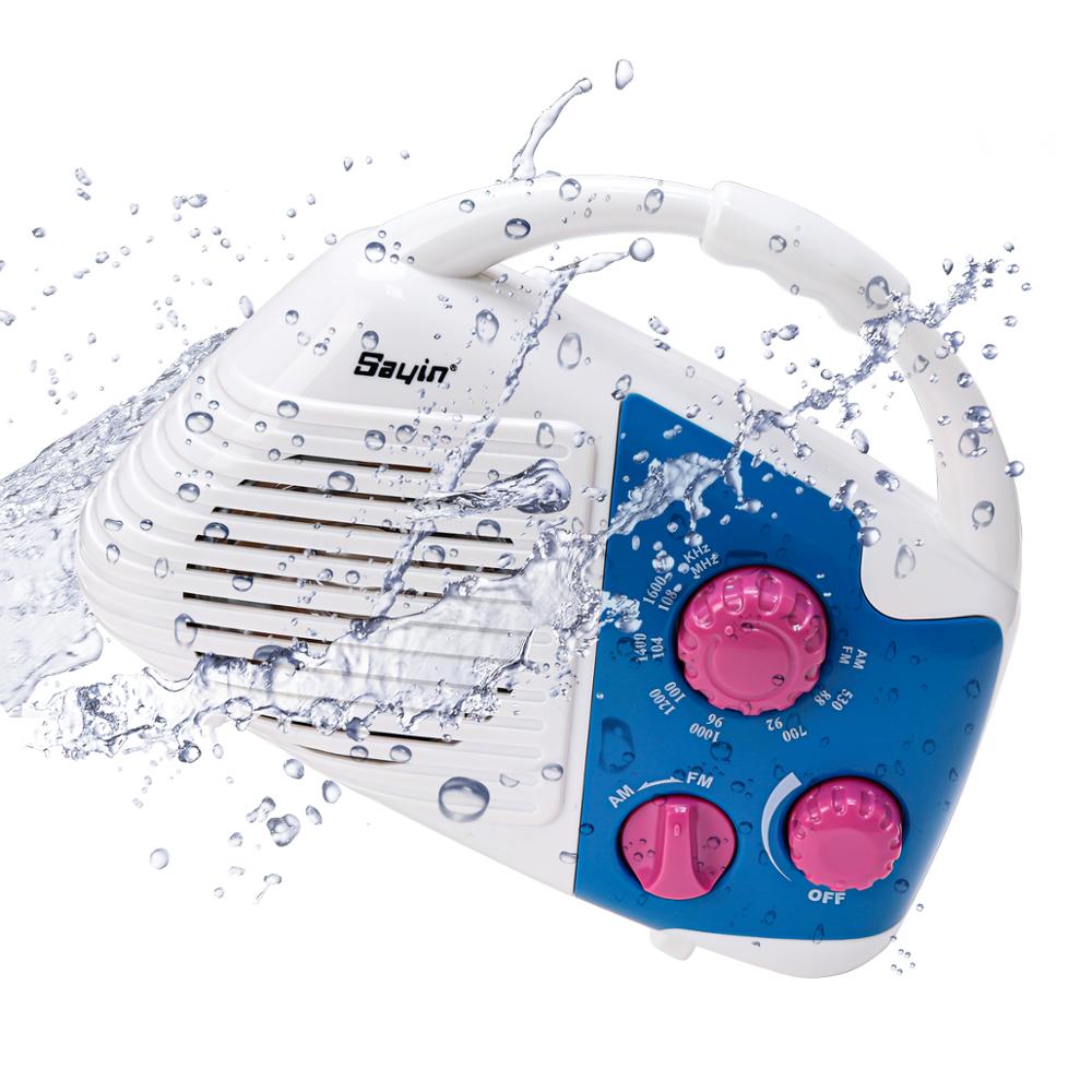 PRUNUS J-282 Shower Radio IPX4 Waterproof Portable AM FM Radio Player with Top Handle, Radio with Speaker for Bathroom: Default Title