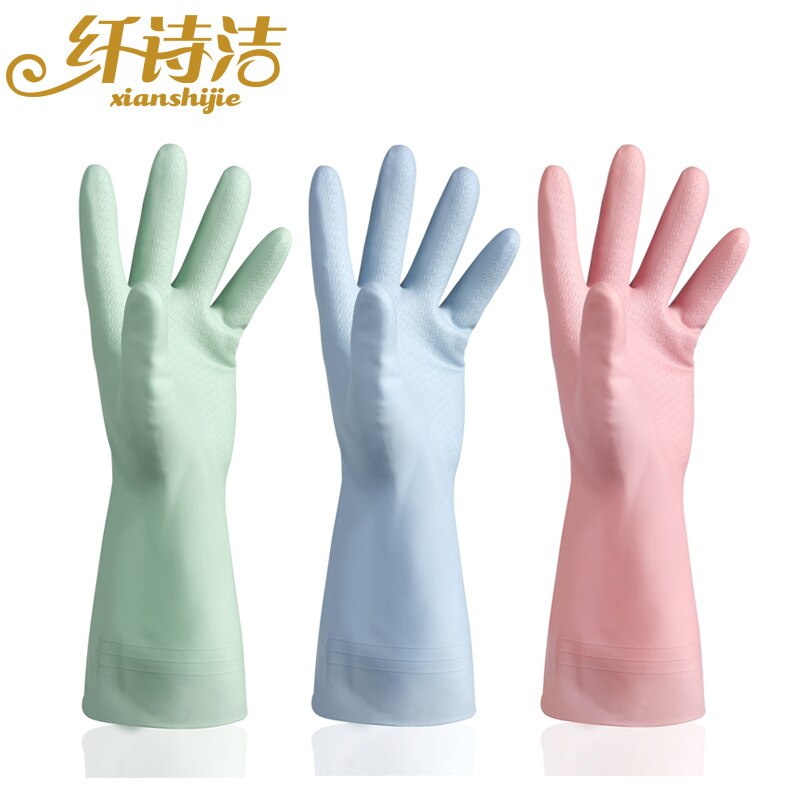 Guantes de látex de goma para lavar platos para mujer, finos, impermeables y duraderos, para limpieza de tareas domésticas, ropa de lavandería para el hogar