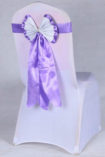 Satijn Stoel Sjerpen Stoel Sash Bow van Bruiloft Satijn Lint Doek stoel Sash Strik van Wedding Banquet Party Hotel Kerkbank Stoel Bogen: LIGHT PURPLE