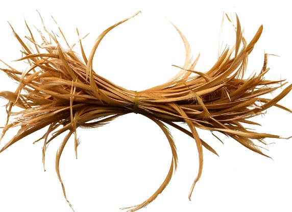 100 pièces teinture colorée coiffure indienne cheveux étendre plumes d'oie bricolage fête mariage broche accessoires tête ornements: dark yellow