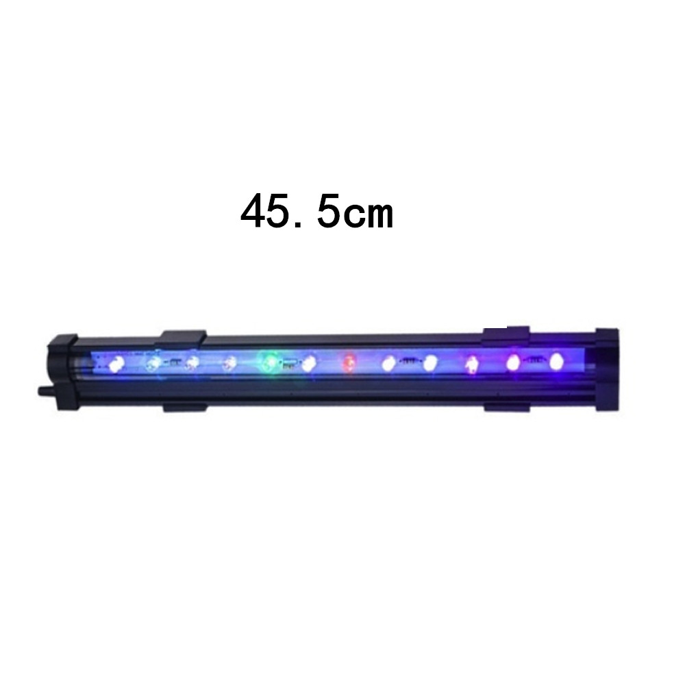 Akvarie akvarium led vandtæt lys farverig fiskelampe eu/us power akvarier dekoration lang stribe dykglas lys: Eu 45.5cm