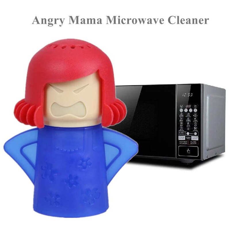 Angry Mama Microwave Cleaner Cool Mama Freezer Odor Absorber Fridge Deodoriser Plastic Oven Steam Cleaning Tool for Home Kitchen
