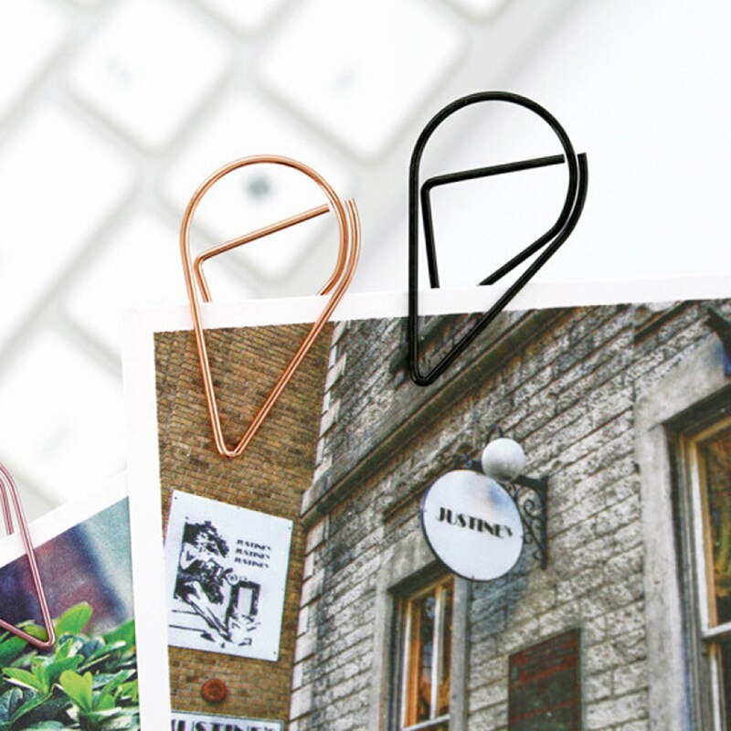 Lot de 30 trombones en métal en forme de feuille de couleur or et argent, kawaii, mignon, marque-page, papeterie scolaire et de bureau