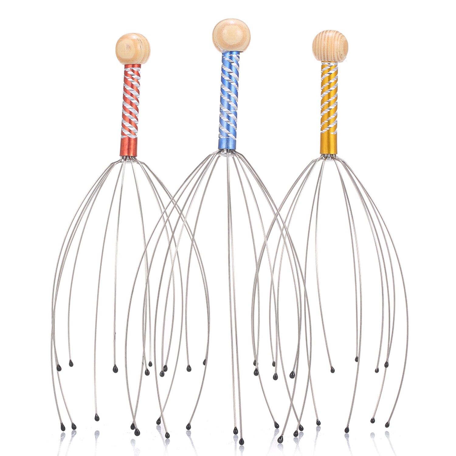 3pcs Head Massagers Scalp Scratchers Handheld Scratcher for Head Body Relaxing Massage Tools Random Color