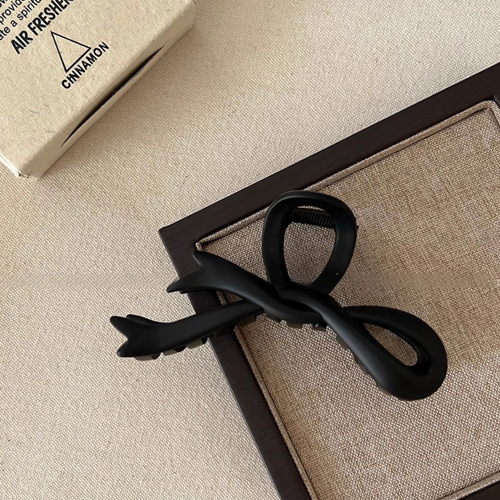 Clip de pelo coreano mate con lazo grande para mujer, de temperamento, sentido avanzado del Clip de tiburón, accesorios para el cabello para niñas: Gris