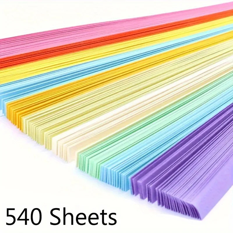 Tiras de papel de estrellas de Origami, 540 hojas, plegables, coloridas, doble cara, estrella de la suerte, artes manuales, hacer manualidades para decoración del hogar: Verde claro