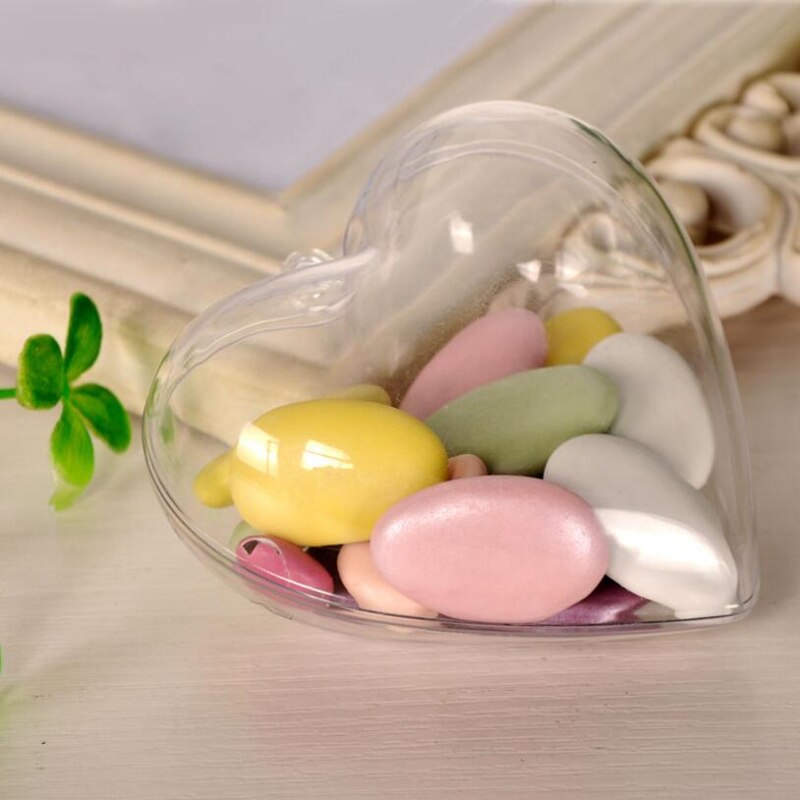30Pcs Clear Plastic Fillable Ball Heart Shape DIY Plastic Party Decor