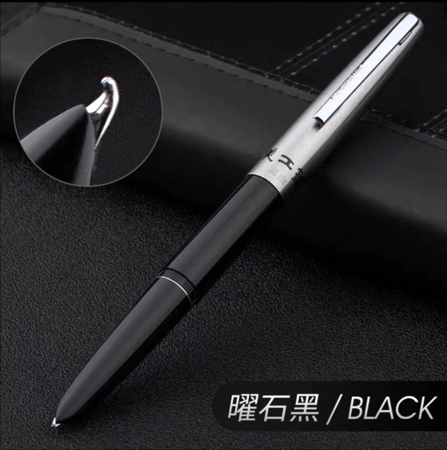 Pluma estilográfica Hero 330, Fude Nib 0,5mm-1,1mm, material de oficina, material escolar, de escritura: Black