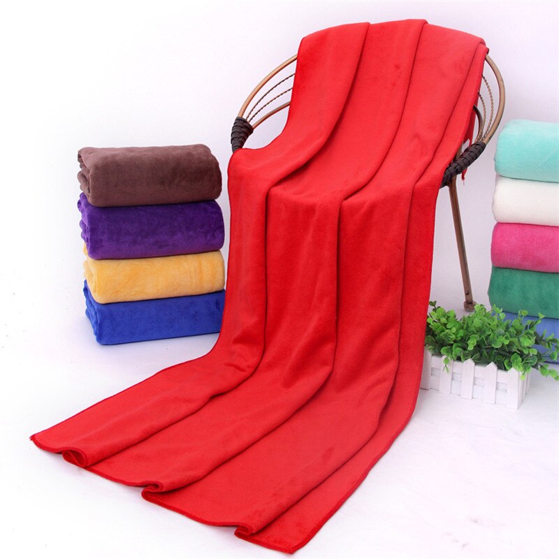 Toalla de baño de microfibra de 17 colores, toalla de playa 140*70cm 310g supersuave, lisa, para gimnasio, de secado rápido, para baño de adultos.