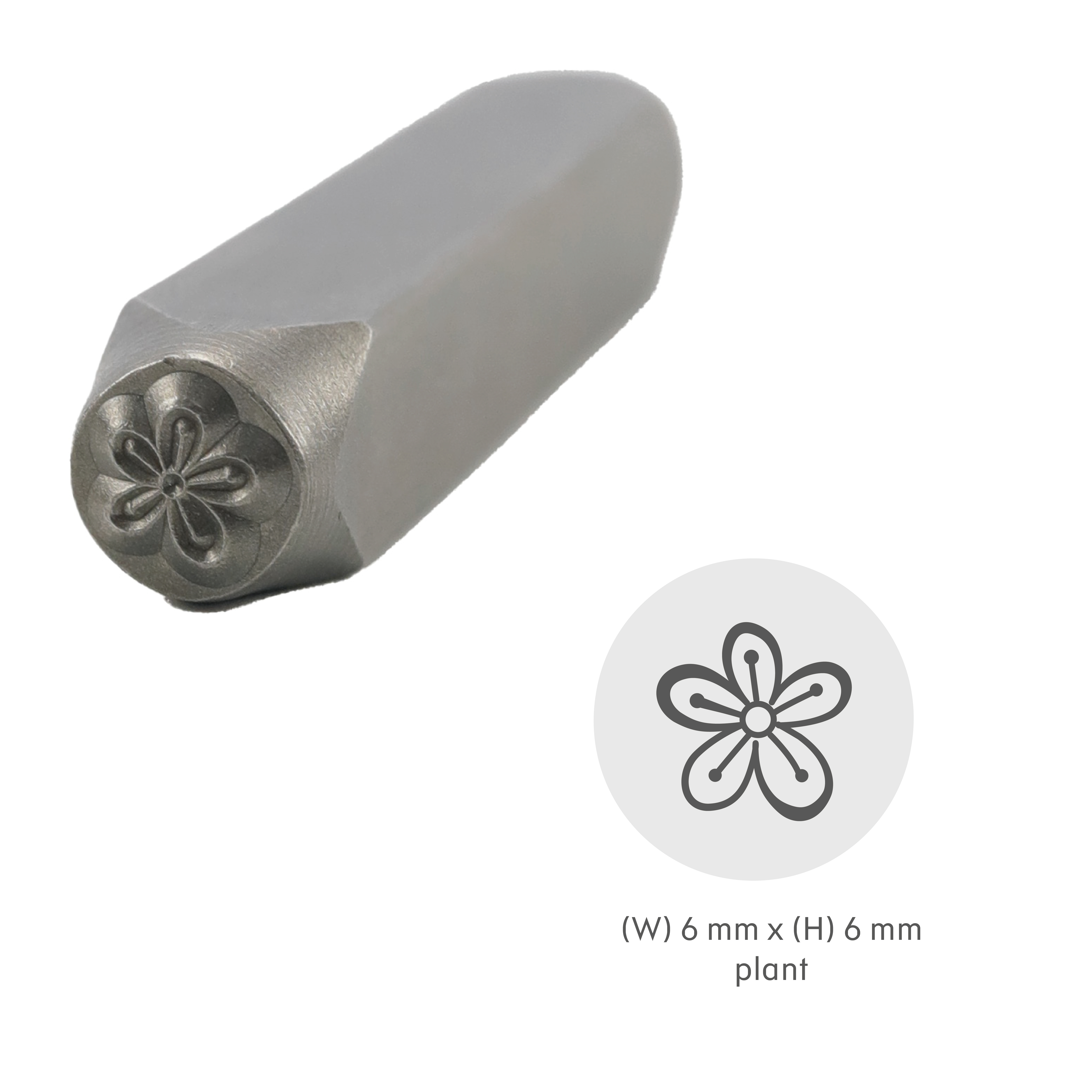Gör-det-själv-symbol metallstans metallstämplingssats konstellationsläderstämplar, läderlogotyptryckverktyg, smyckesstämpling 1/4 (6mm): Växt -6