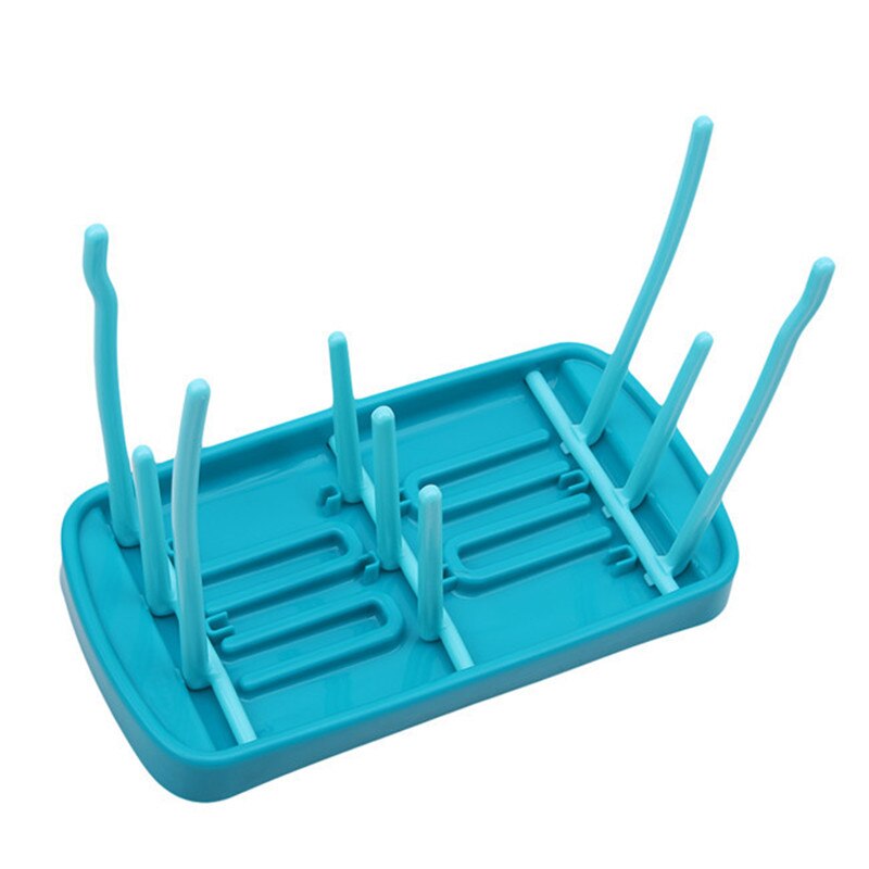 Nappflaska torkställning nappflaska rengöring torkställning förvaring nippel hylla matning mugghållare kökstillbehör: Blå