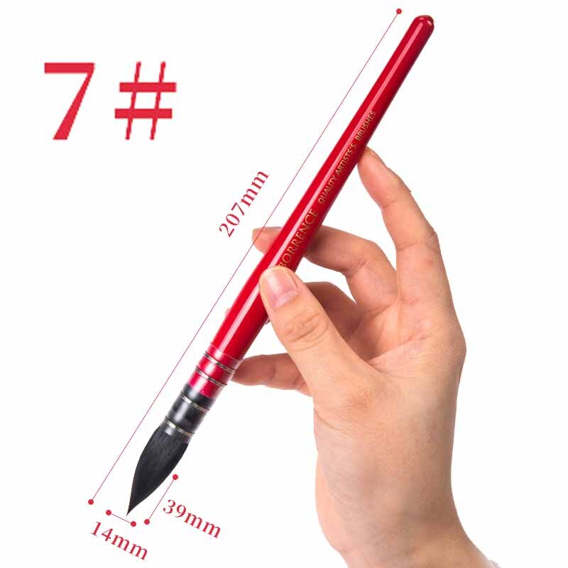 Round Squirrel Hair Watercolor Paint Brushes Set Handmade PaintBrush for Art Painting Gouache Wash/Mop Acrylic Brush Supplies: 7