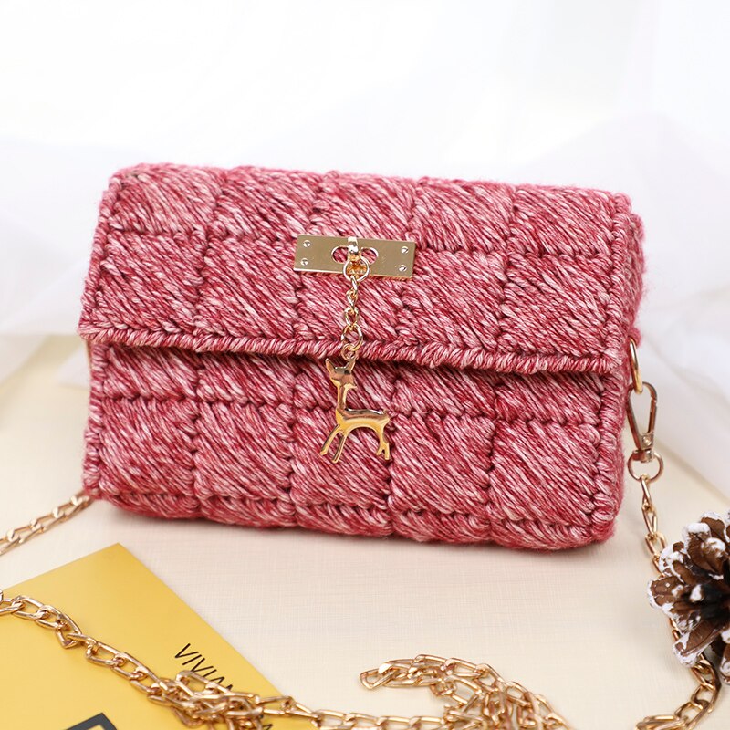 Wol Hand-Geweven Zak Opbergtas Decoratieve Gehaakte Diy Materiaal Pakket Accessoires: 20